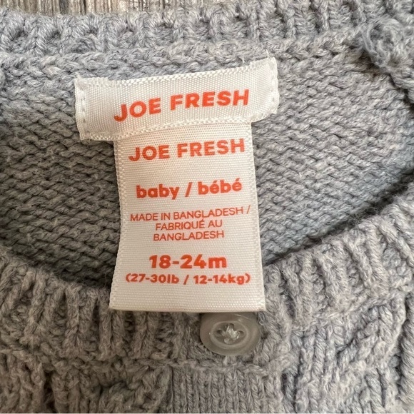 Kids Button Down Gray Knitted Cardigan and Corduroy Pants Size 18-24 Months - Picture 5 of 10